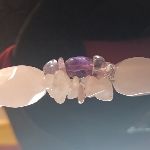 NECKLACE, AMETHYST  GENUINE COLD STONES,  NWOT 28.5mm - Picture 5 of 6